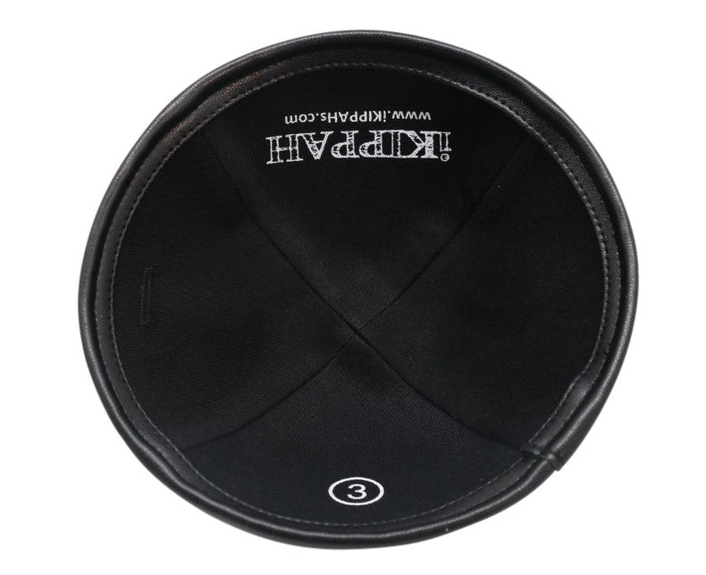 iKippah Black Velvet W/ Leather Rim