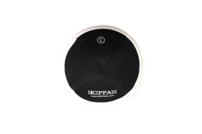 iKippah Black Wool W/ White Wool Rim