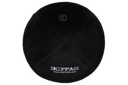 iKippah Black Corduroy W/ White Stitch