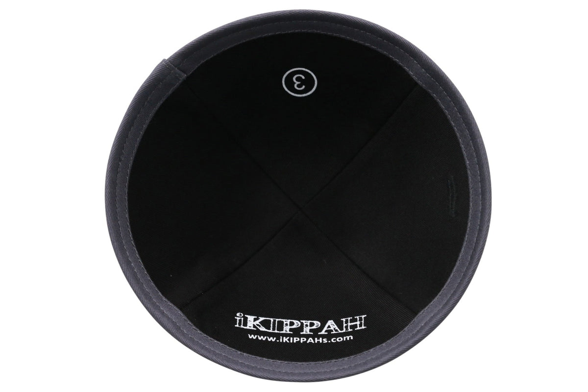 iKippah Navy Velvet W/ Gray Rim