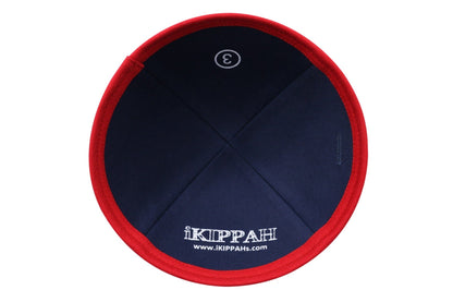 iKippah Navy Denim W/ Red Rim