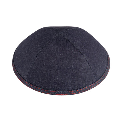 iKippah Navy Denim W/ Red Stitching