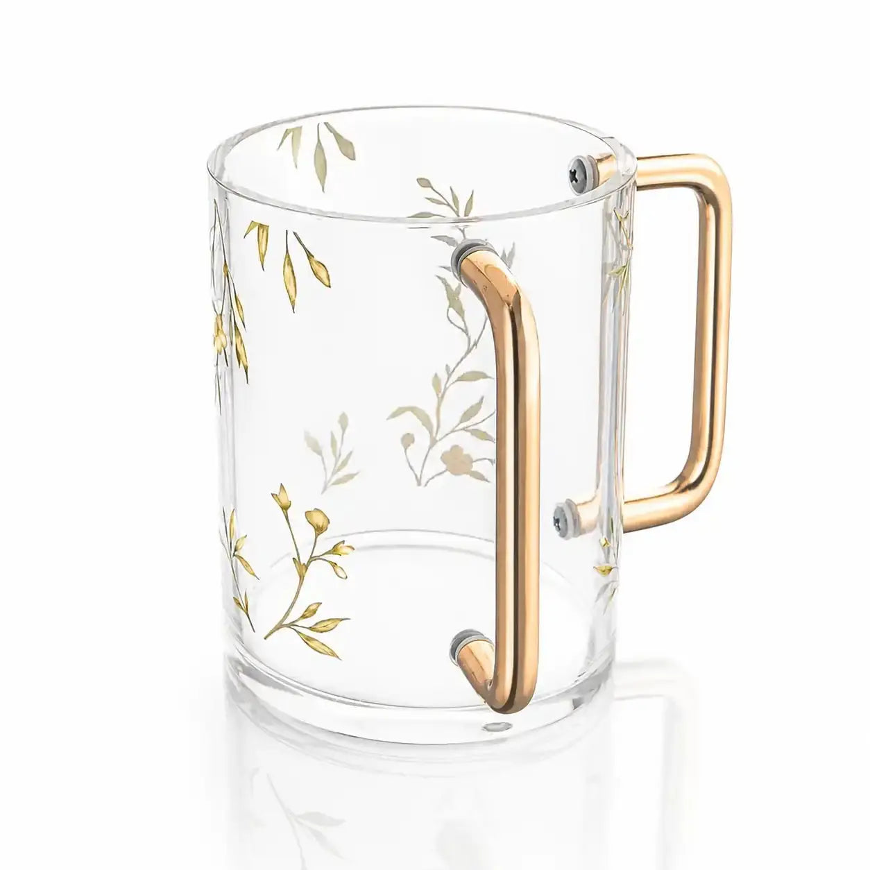 Washing Cup  - Floral Bird - Gold #19 [WL]