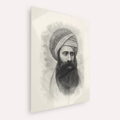 Ben Ish Chai – Black & White – Acrylic Glass Vertical | Jewish Wall Art, Gedolim Pictures