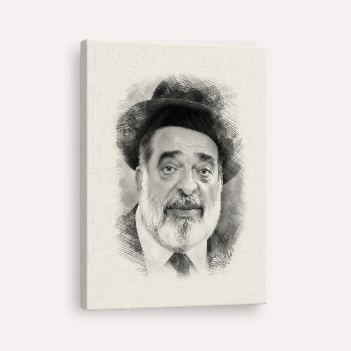 Chacham Ben Tzion Abba Shaul – Black & White – Canvas Vertical | Jewish Wall Art, Gedolim Pictures