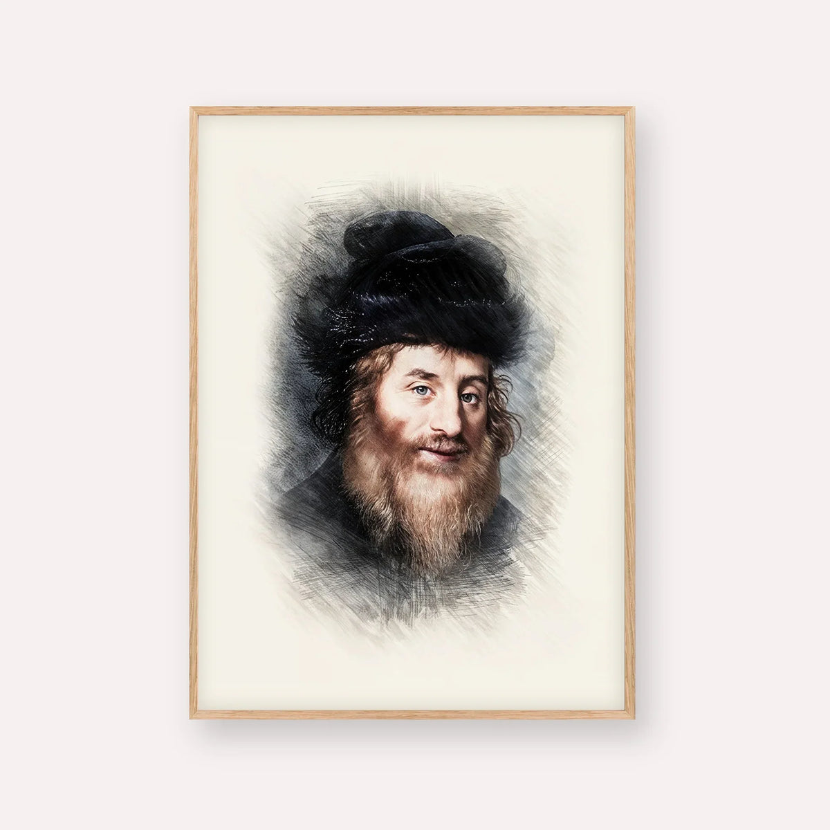 Chatam Sofer – Wood Frame Vertical | Jewish Wall Art, Gedolim Pictures