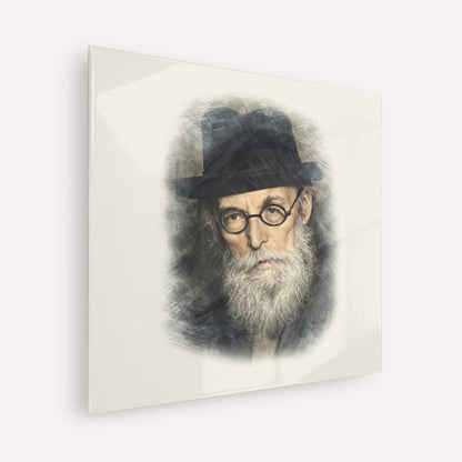 Chazon Ish – Acrylic Glass Square | Jewish Wall Art, Gedolim Pictures