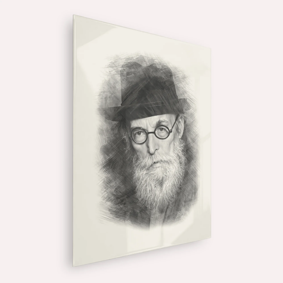Chazon Ish – Black & White – Acrylic Glass Vertical | Jewish Wall Art, Gedolim Pictures