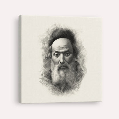 Chofetz Chaim – Black & White – Canvas Square | Jewish Wall Art, Gedolim Pictures