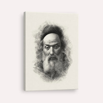 Chofetz Chaim – Black & White – Canvas Vertical | Jewish Wall Art, Gedolim Pictures