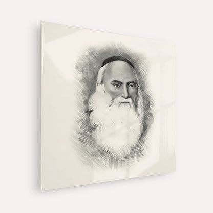 Don Isaac Abarbanel – Black & White – Acrylic Glass Square | Jewish Wall Art, Gedolim Pictures
