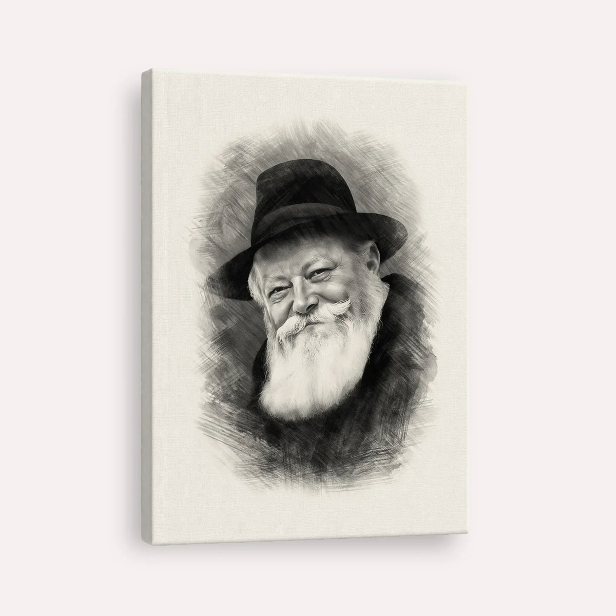 Lubavitcher Rebbe (1) – Black & White – Canvas Vertical | Jewish Wall Art, Gedolim Pictures