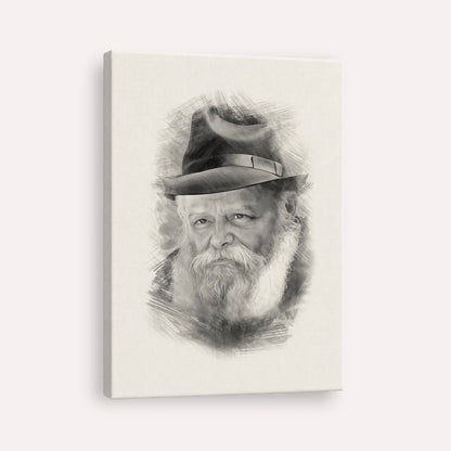 Lubavitcher Rebbe (2) – Black & White – Canvas Vertical | Jewish Wall Art, Gedolim Pictures