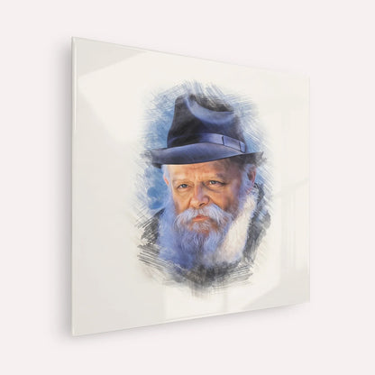 Lubavitcher Rebbe (2) – Acrylic Glass Square | Jewish Wall Art, Gedolim Pictures