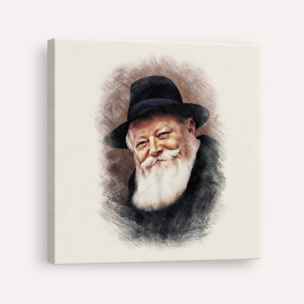 Lubavitcher Rebbe (1) – Canvas Square | Jewish Wall Art, Gedolim Pictures
