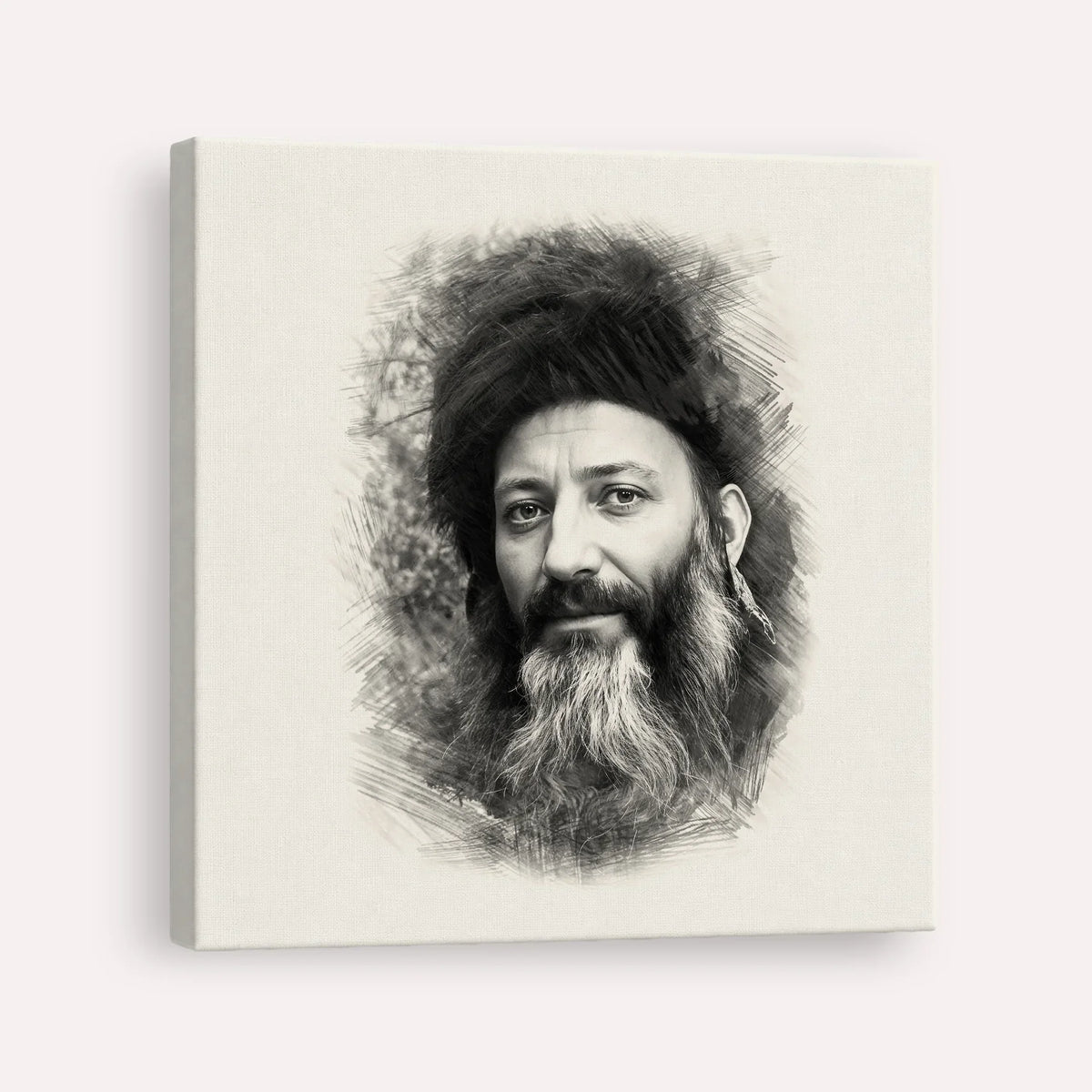 Rabbi Abraham Isaac Kook – Black & White – Canvas Square | Jewish Wall Art, Gedolim Pictures