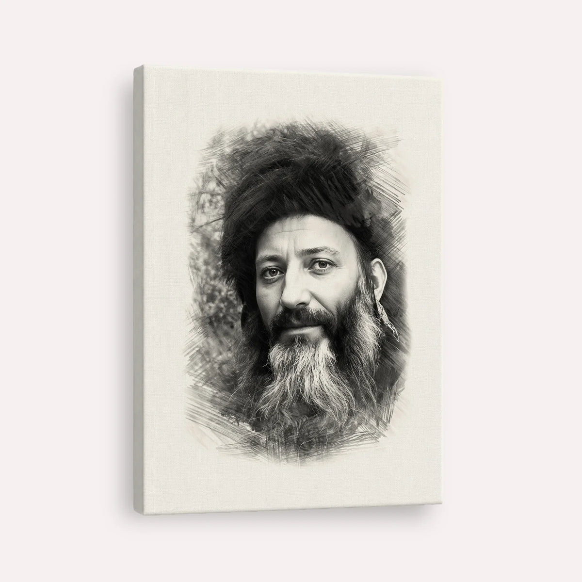 Rabbi Abraham Isaac Kook – Black & White – Canvas Vertical | Jewish Wall Art, Gedolim Pictures