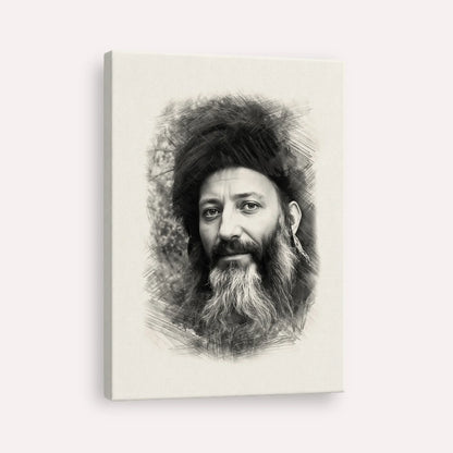 Rabbi Abraham Isaac Kook – Black & White – Canvas Vertical | Jewish Wall Art, Gedolim Pictures