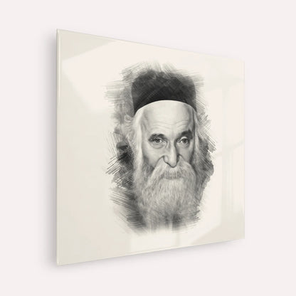 Rabbi Aharon Kotler – Black & White – Acrylic Glass Square | Jewish Wall Art, Gedolim Pictures