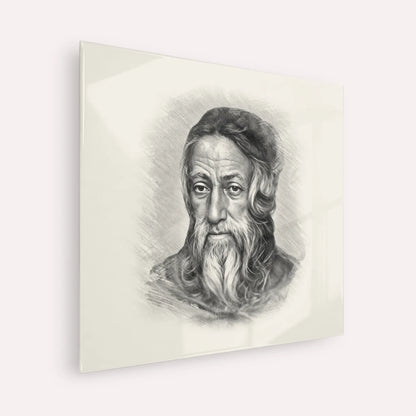 Rabbi Amram Ben Diwan – Black & White – Acrylic Glass Square | Jewish Wall Art, Gedolim Pictures