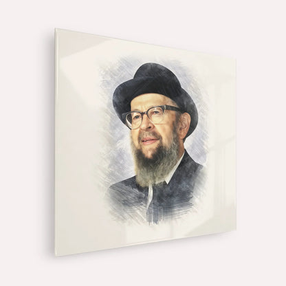 Rabbi Avigdor Miller – Acrylic Glass Square | Jewish Wall Art, Gedolim Pictures