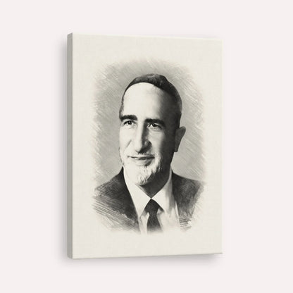 Rabbi Baruch Ben Haim – Black & White – Canvas Vertical | Jewish Wall Art, Gedolim Pictures