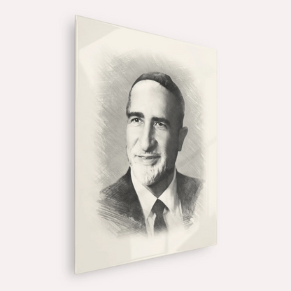 Rabbi Baruch Ben Haim – Black & White – Acrylic Glass Vertical | Jewish Wall Art, Gedolim Pictures