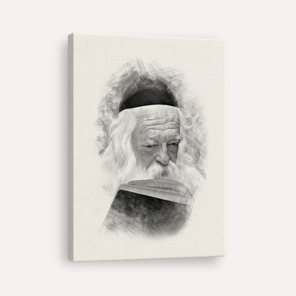 Rabbi Chaim Kanievsky – Black & White – Canvas Vertical | Jewish Wall Art, Gedolim Pictures
