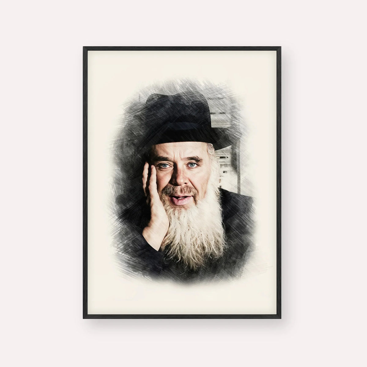 Rabbi Chaim Leib Shmuelevitz – Black Frame Vertical | Jewish Wall Art, Gedolim Pictures