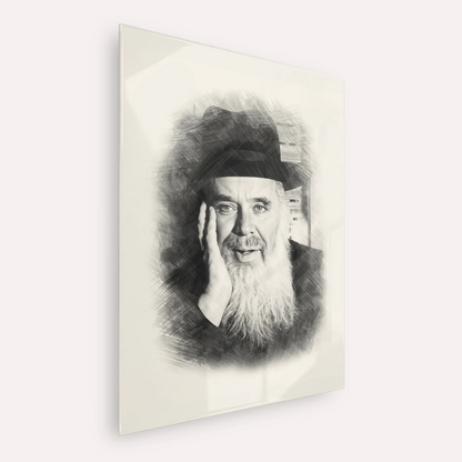Rabbi Chaim Leib Shmuelevitz – Black & White – Acrylic Glass Vertical | Jewish Wall Art, Gedolim Pictures