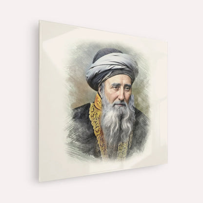 Rabbi Chaim Palagi – Acrylic Glass Square | Jewish Wall Art, Gedolim Pictures