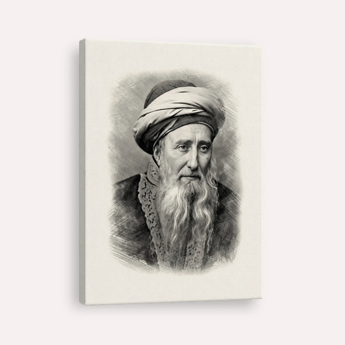 Rabbi Chaim Palagi – Black & White – Canvas Vertical | Jewish Wall Art, Gedolim Pictures