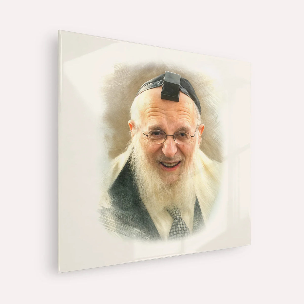 Rabbi Chaim Pinchas Scheinberg – Acrylic Glass Square | Jewish Wall Art, Gedolim Pictures