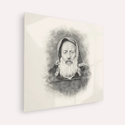 Rabbi Chaim Pinto – Black & White – Acrylic Glass Square | Jewish Wall Art, Gedolim Pictures