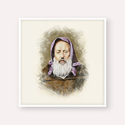 Rabbi Chaim Pinto – White Frame Square | Jewish Wall Art, Gedolim Pictures