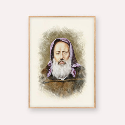 Rabbi Chaim Pinto – Wood Frame Vertical | Jewish Wall Art, Gedolim Pictures