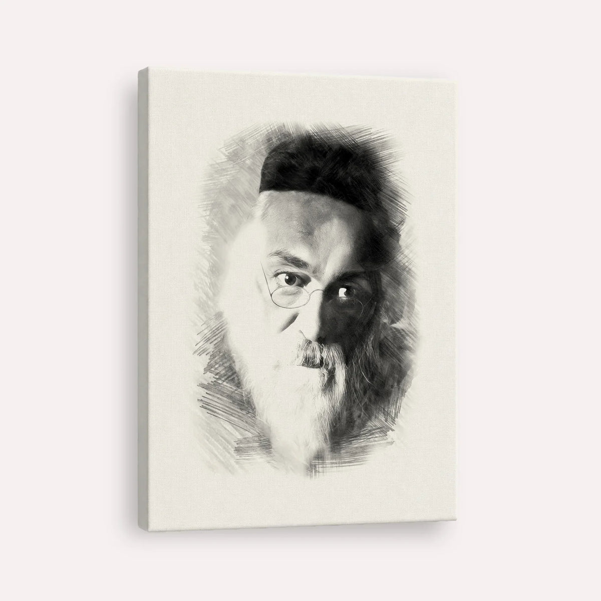 Rabbi Chaim Soloveitchik of Brisk – Black & White – Canvas Vertical | Jewish Wall Art, Gedolim Pictures