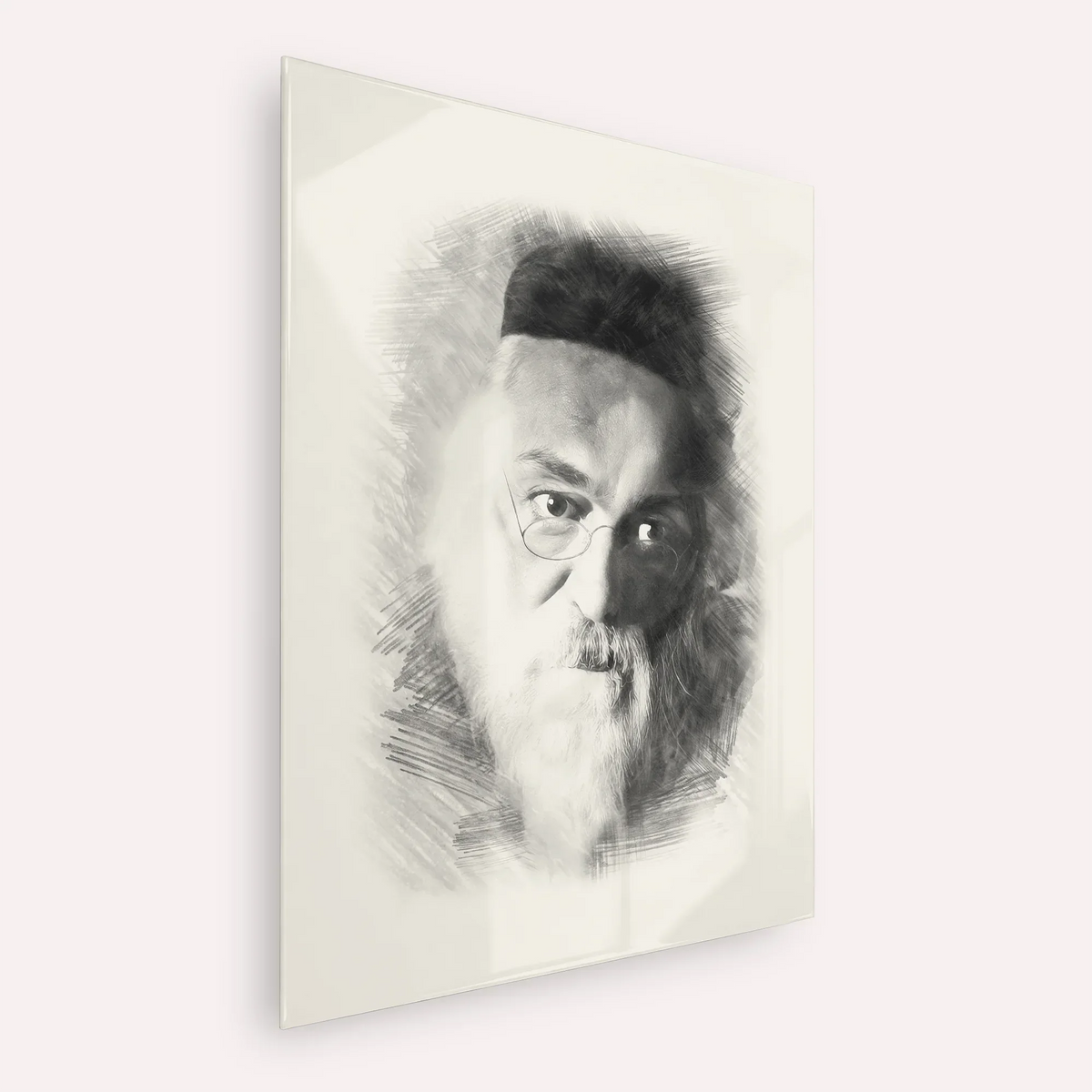 Rabbi Chaim Soloveitchik of Brisk – Black & White – Acrylic Glass Vertical | Jewish Wall Art, Gedolim Pictures