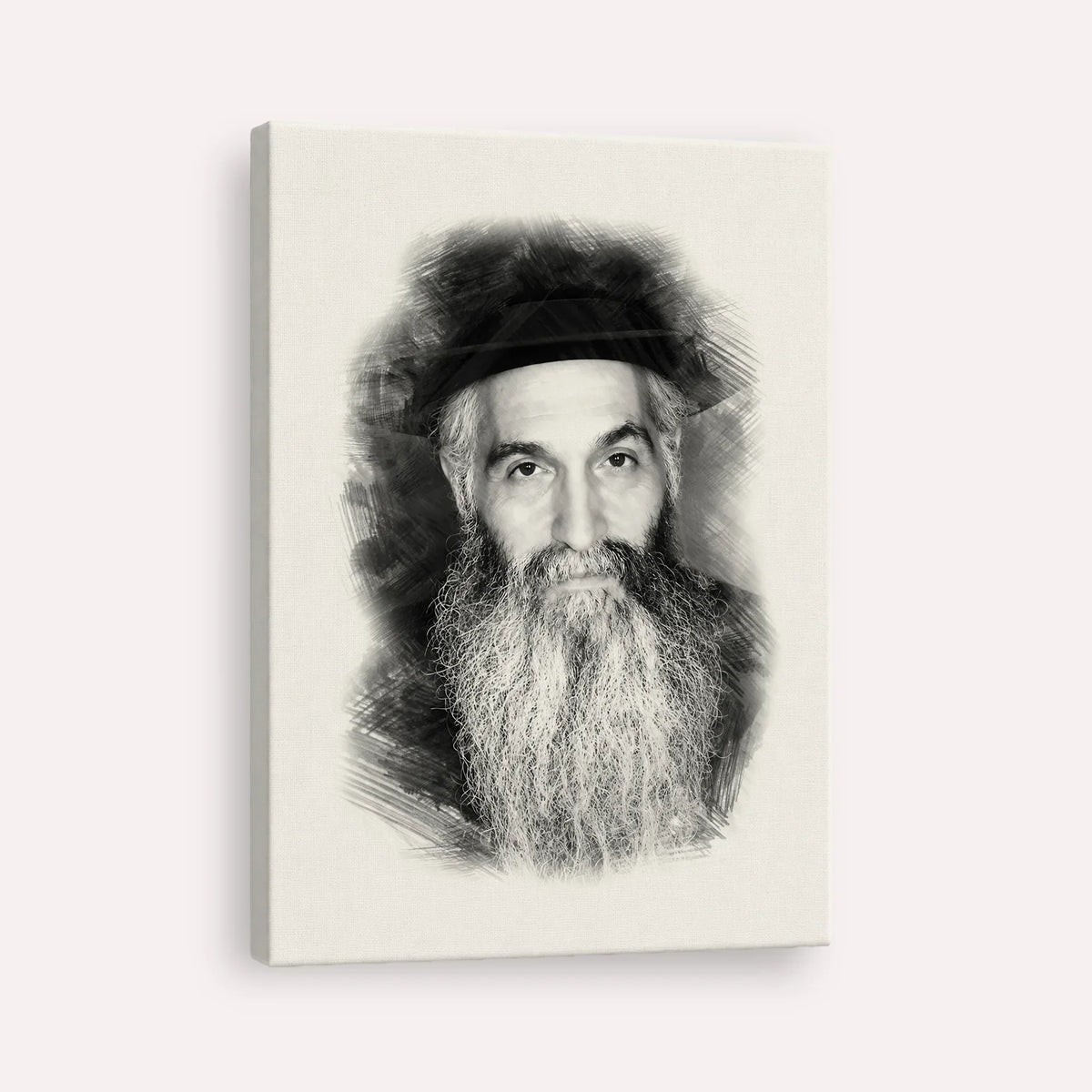 Rabbi David Abuchatzeira – Black & White – Canvas Vertical | Jewish Wall Art, Gedolim Pictures