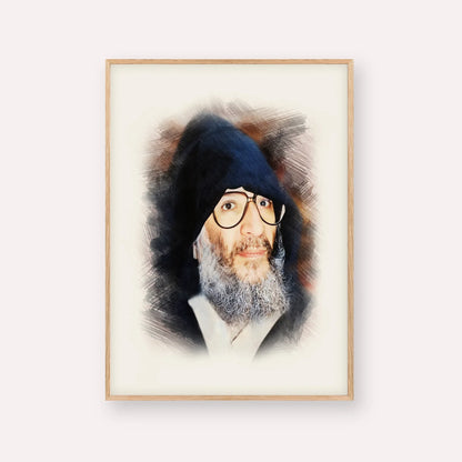 Rabbi Elazar Abuhatzeira (Baba Elazar) – Wood Frame Vertical | Jewish Wall Art, Gedolim Pictures