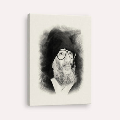Rabbi Elazar Abuhatzeira (Baba Elazar) – Black & White – Canvas Vertical | Jewish Wall Art, Gedolim Pictures