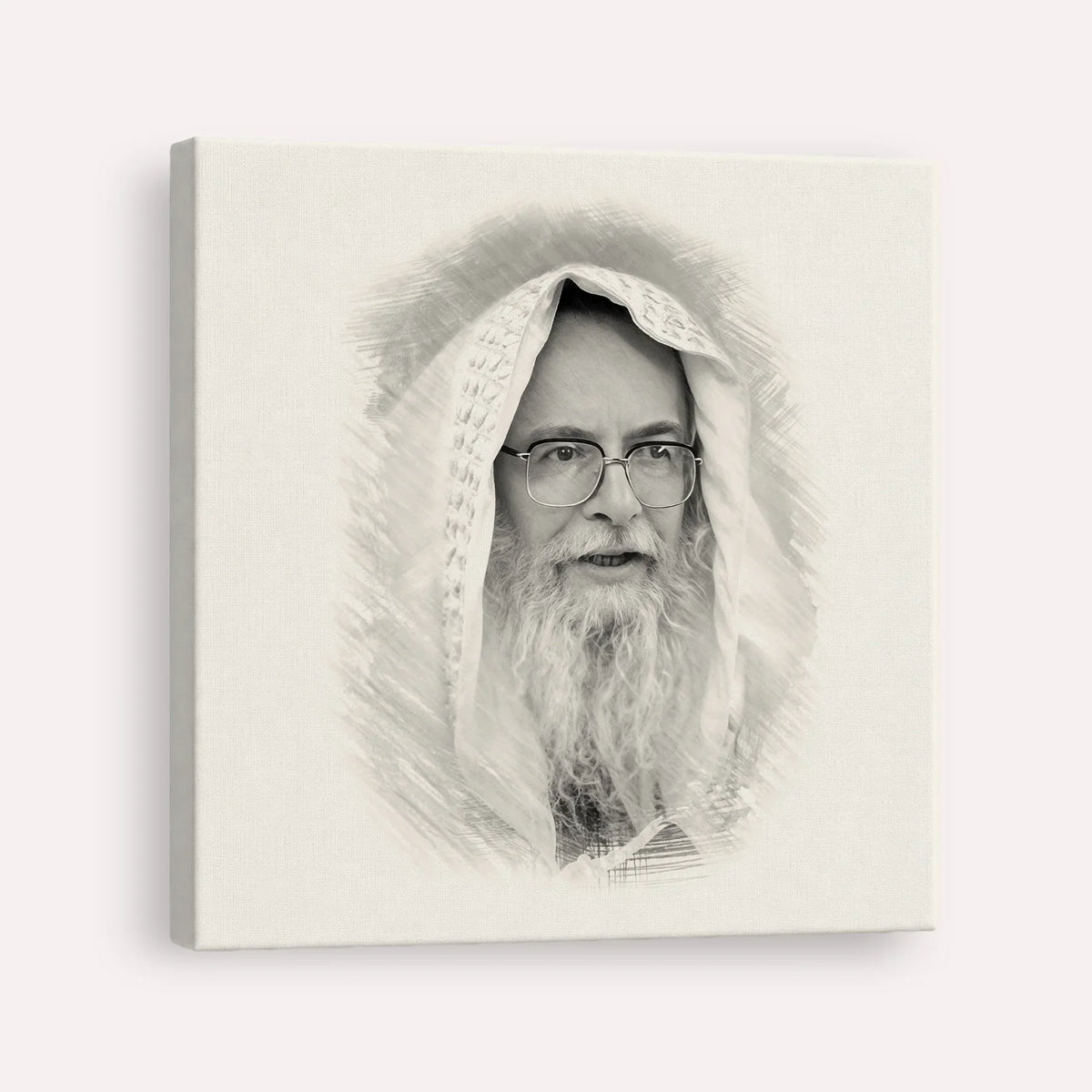 Rabbi Eliezer Shlomo Schick (Mohorosh) – Black & White – Canvas Square | Jewish Wall Art, Gedolim Pictures