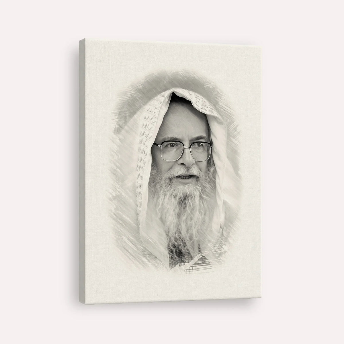 Rabbi Eliezer Shlomo Schick (Mohorosh) – Black & White – Canvas Vertical | Jewish Wall Art, Gedolim Pictures