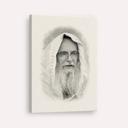 Rabbi Eliezer Shlomo Schick (Mohorosh) – Black & White – Canvas Vertical | Jewish Wall Art, Gedolim Pictures