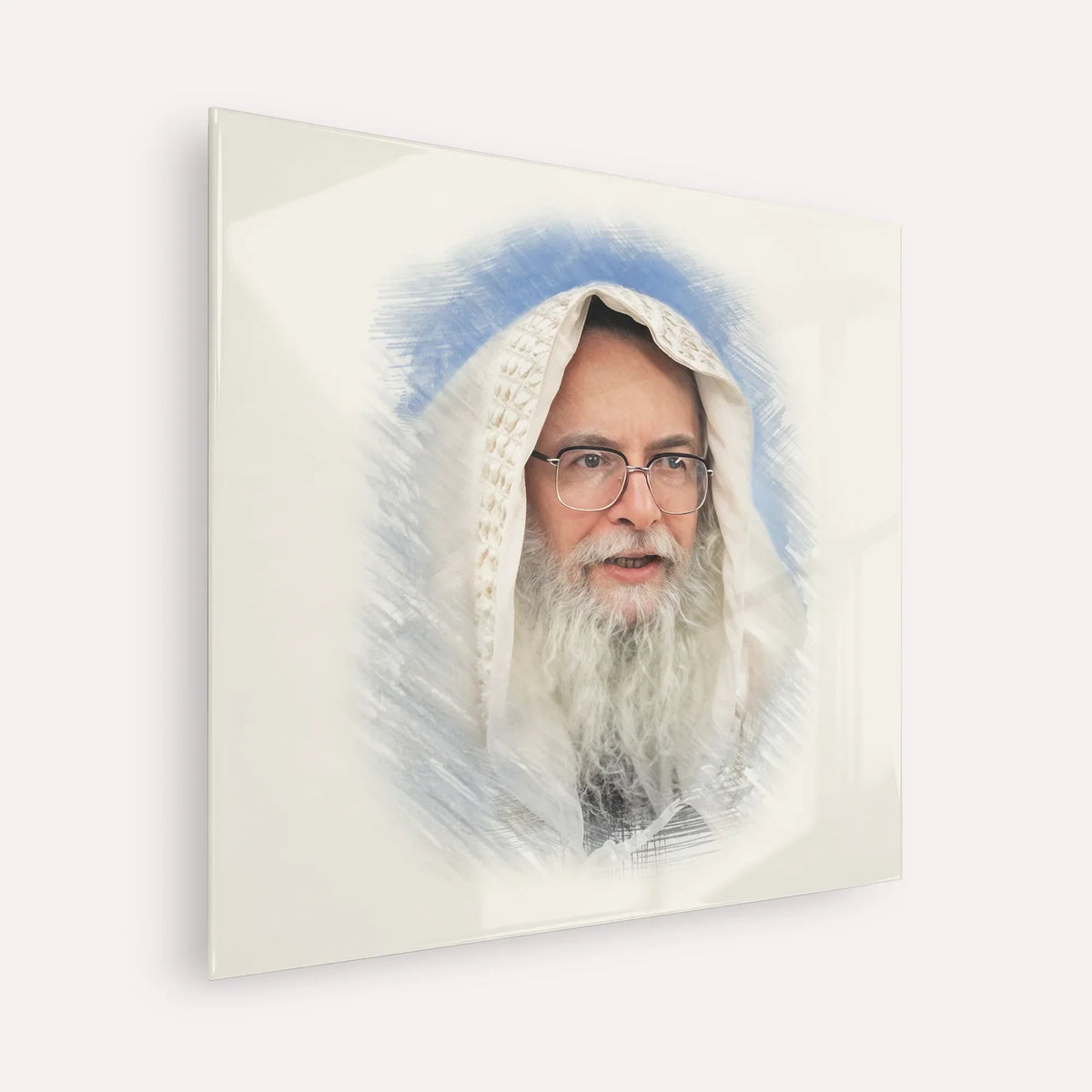 Rabbi Eliezer Shlomo Schick (Mohorosh) – Acrylic Glass Square | Jewish Wall Art, Gedolim Pictures