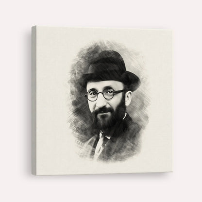 Rabbi Eliyahu Eliezer Dessler – Black & White – Canvas Square | Jewish Wall Art, Gedolim Pictures