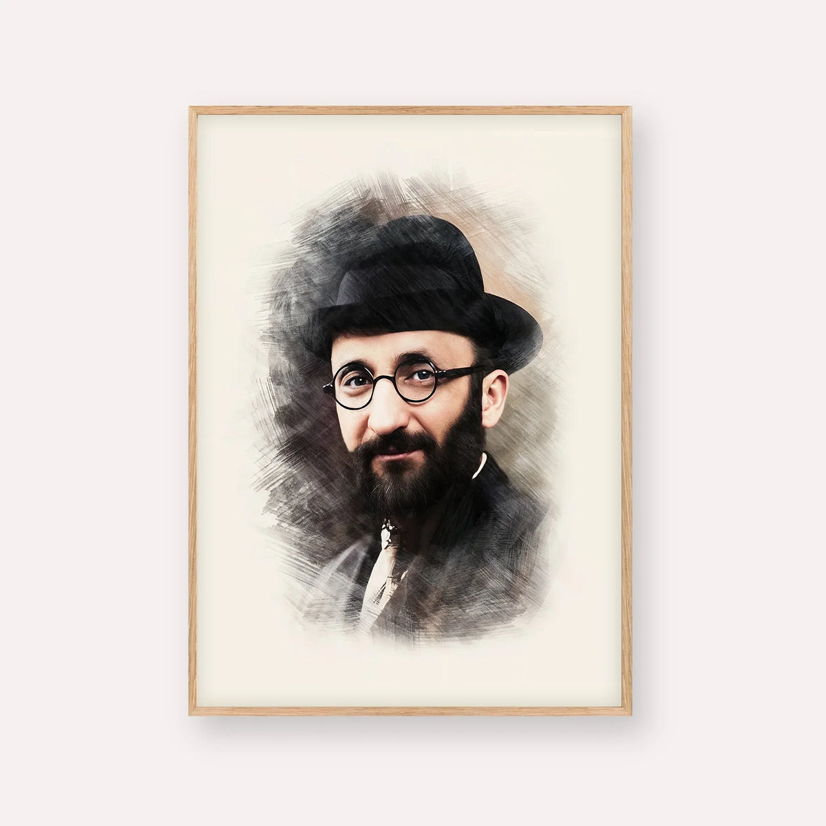 Rabbi Eliyahu Eliezer Dessler – Wood Frame Vertical | Jewish Wall Art, Gedolim Pictures