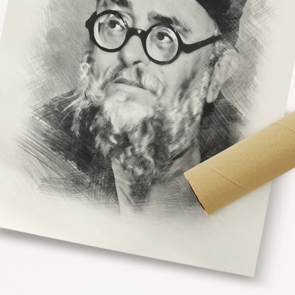 Rabbi Ezra Attiya – Black & White – Fine Art Print | Jewish Wall Art, Gedolim Pictures