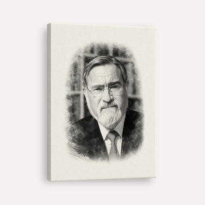 Rabbi Jonathan Sacks – Black & White – Canvas Vertical | Jewish Wall Art, Gedolim Pictures