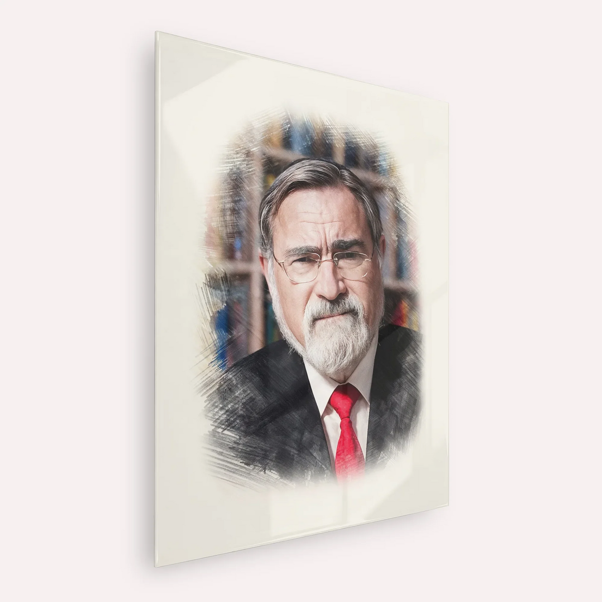 Rabbi Jonathan Sacks – Acrylic Glass Vertical | Jewish Wall Art, Gedolim Pictures